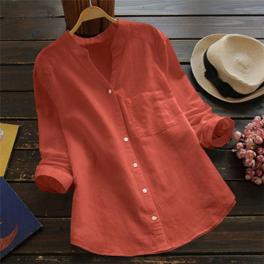 Vera | Casual Loose Linen-Cotton Shirt