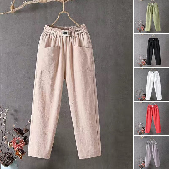 Wendy | Casual Cotton-Linen Pants with Elastic Waist