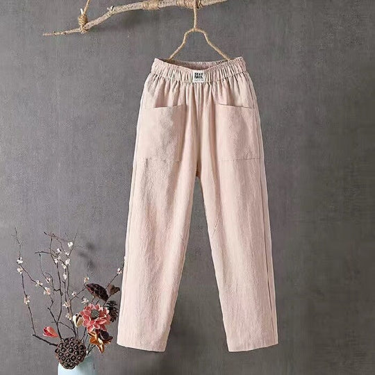 Wendy | Casual Cotton-Linen Pants with Elastic Waist