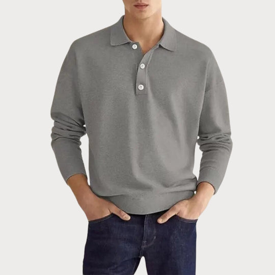 Larry | Long-Sleeve Polo Shirt - Maximum Elegance and Comfort