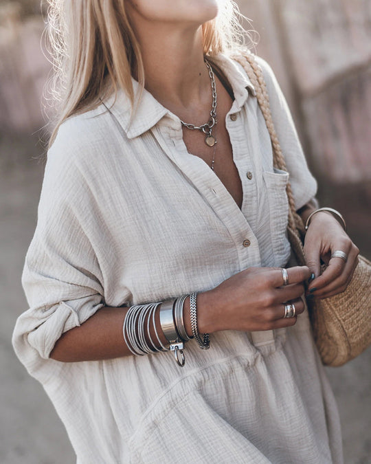 Dahlia | Chic Shirt Dress In Cotton Blend