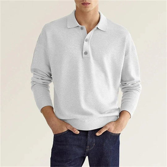 Larry | Long-Sleeve Polo Shirt - Maximum Elegance and Comfort