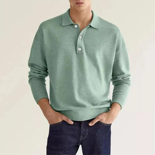 Larry | Long-Sleeve Polo Shirt - Maximum Elegance and Comfort