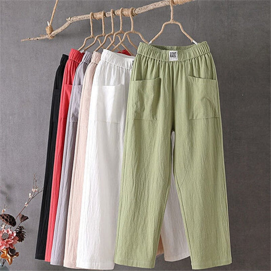 Wendy | Casual Cotton-Linen Pants with Elastic Waist